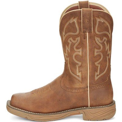 JUSTIN BOOTS JUSTIN MEN'S SE4340 RUSH 11" TAN WATERPROOF MET GUARD SLIP-RESISTANT WORK BOOTS