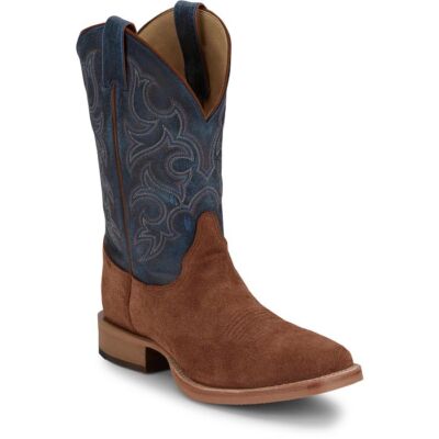 JUSTIN BOOTS JUSTIN MEN'S BR385 FERGUS 11" GOLDEN OAK (BROWN) MEDIUM SQUARE TOE WESTERN BOOTS