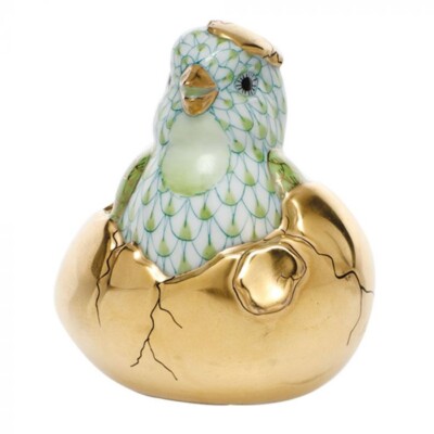 HEREND,  JUST HATCHED, BABY CHICK,  KEY LIME FISHNET #VHV1-05023,  NEW,  MIB