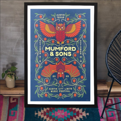 Mumford & Sons Tour Austin, TX 2023 Poster No Framed