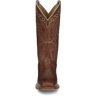 Pre-owned Justin Boots Justin Women's Cj2622 Stella 13" Whiskey Brown Square Toe Western Mid-calf Boots In Whiskey Brown (brown)
