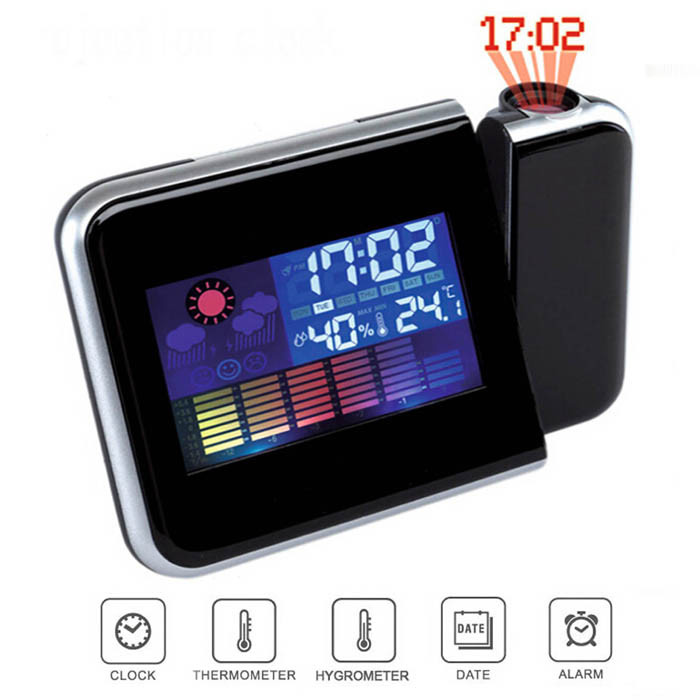 Sveglia Igrometro Digitale Laser Orologio Temperatura Per Umidita' Allarme Linq