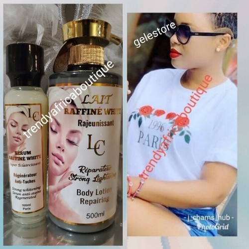 2pcs RAFFINE WHITE Strong Repair Body Lotion 500 & Serum