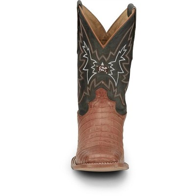 JUSTIN BOOTS JUSTIN MEN'S GR5706 HAGGARD 11" CAIMAN TAN SQUARE TOE WESTERN MID-CALF BOOTS