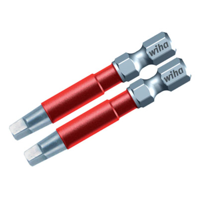 Wiha Square #2 x 49mm Impact Power Bits 1/4'' Quick Change Hex Shank 2 Pack 76879