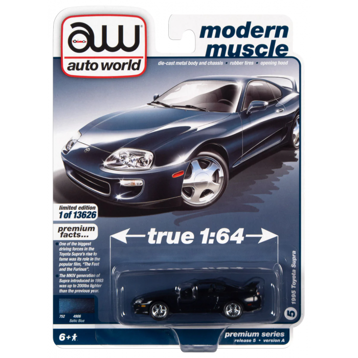 AMT ワイルドスピード 1995 TOYOTA SUPRA 1995 TOYOTA SUPRA Baltic Blue Poly - 1/64 - Auto World | eBay