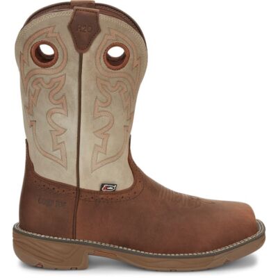 Pre-owned Justin Boots Justin Men's Wk4338 Rush Ii 11" Rust/tan Composte Toe Waterproof Work Boots