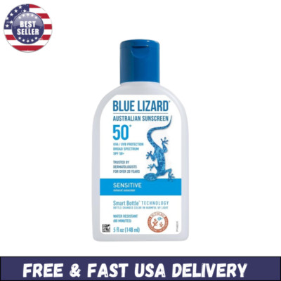BLUE LIZARD Sensitive Mineral Sunscreen with Zinc Oxide, SPF 50+, Water Resistan