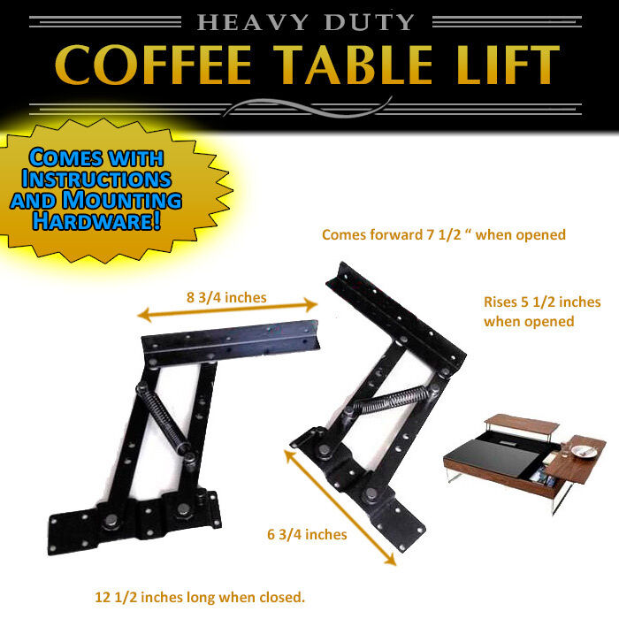 Lift Top Coffee Table DIY Mechanism Hardware Spring Lift Up