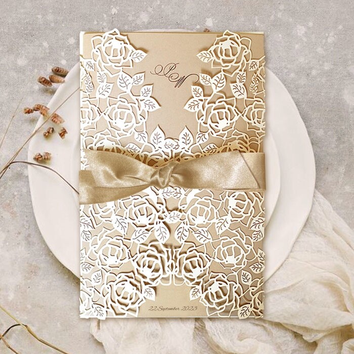 Einladungskarten Hochzeit FE04B mit Umschlag! Hochzeitseinladungskarte