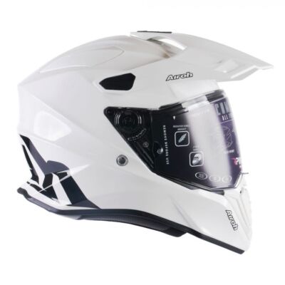 Airoh Commander Adventure ACU Gold Motorcycle Motorbike Helmet - Gloss White