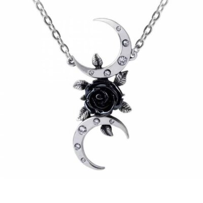 Alchemy Gothic The Black Goddess Pewter Crescent Moon Necklace   Local Stock ...