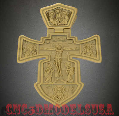 Jewelry cross 3d 3d model STL file for cnc router laser & 3d printer