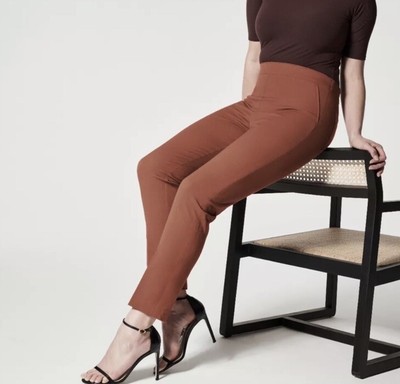 SPANX On-the-Go Ankle Slim Straight Pant Bronze Glow, Size Medium Tall, NWT