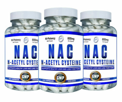 3X Bottles N-ACETYL-L-CYSTEINE 600 mg 300 Capsules NAC Hi Tech nonGMO USA  