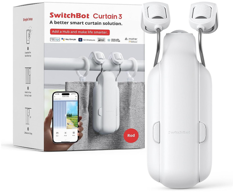 SwitchBot ‎Curtain Rod 3 Smart Opener Electric Motor Wireless Authorized