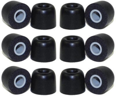 6 pairs memory foam replacement earbud tips - see list of compatible earphones