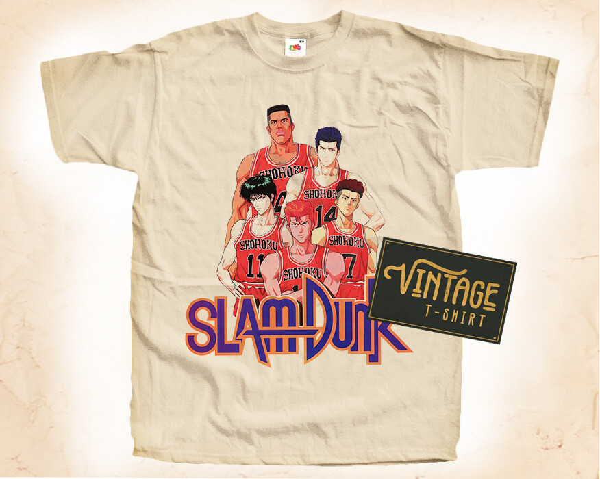 スラムダンク　　ヴィンテージ Ｔシャツ Slam Dunk V2 Vintage TShirt Men Women Unisex DTG NATURAL S