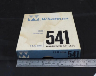 WHATMAN Grade 541 Hardened Ashless Quantitative Filter Paper 11cm diam #1541-110