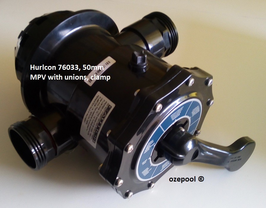Hurlcon Astral Pool Filter MPV Multi Port Valve complete 50MM NB