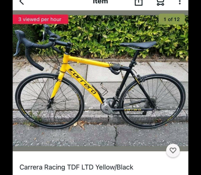 Carrera road bike black and yellow hotsell
