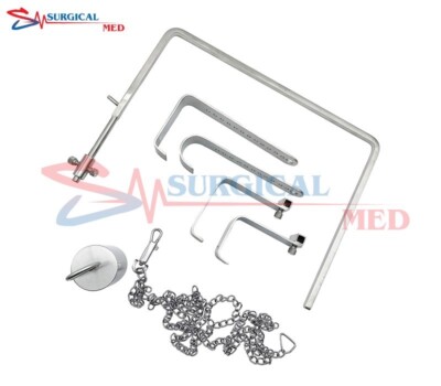 Charnley Hip Retractor Complete w 4 Blades, Weight and Chain Surgical OR Grade