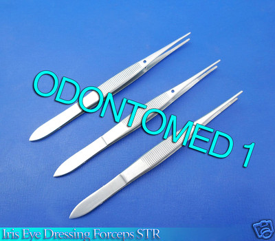 3 IRIS EYE DRESSING FORCEPS 4'' STR SURGICAL INSTRUMENTS