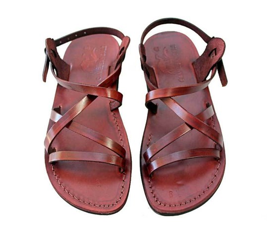 Jerusalem Biblical Jesus Sandals Brown Leather Strap