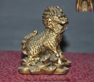 Details about / 4 CM Chinese Zodiac Animal Brass Copper Tiger Wealth Fengshui Beast Statuette