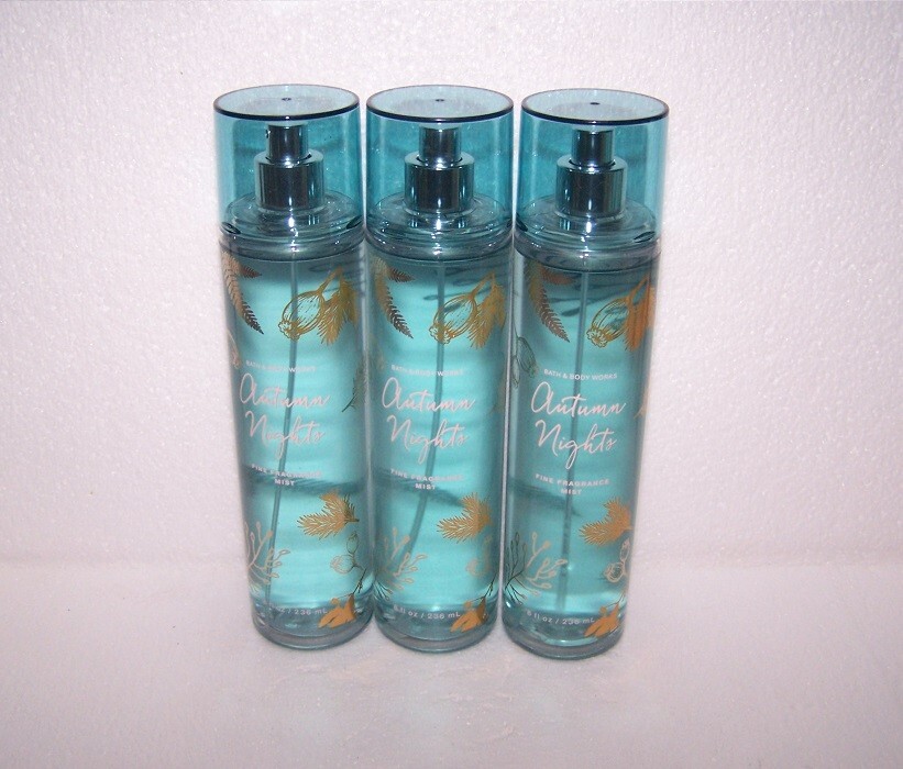 Bath & Body Works Autumn Nights Fine Fragrance Mist 8 oz each - Lot of 3 New