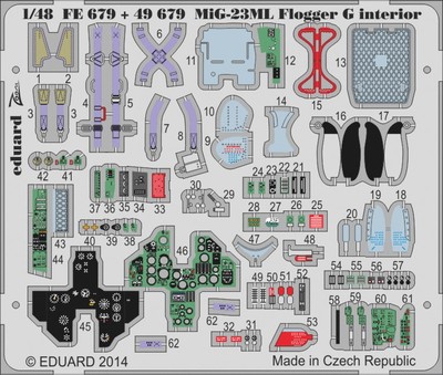 Eduard 148 MiG23ML FloggerG CockpitSeatbelt 40Trumpeter41 FE679