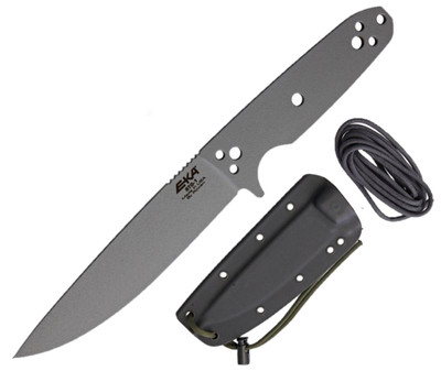 EKA RTG- 1 Fixed Knife 5.75 Blade Gray Powder 1095HC Steel One Piece Contruction