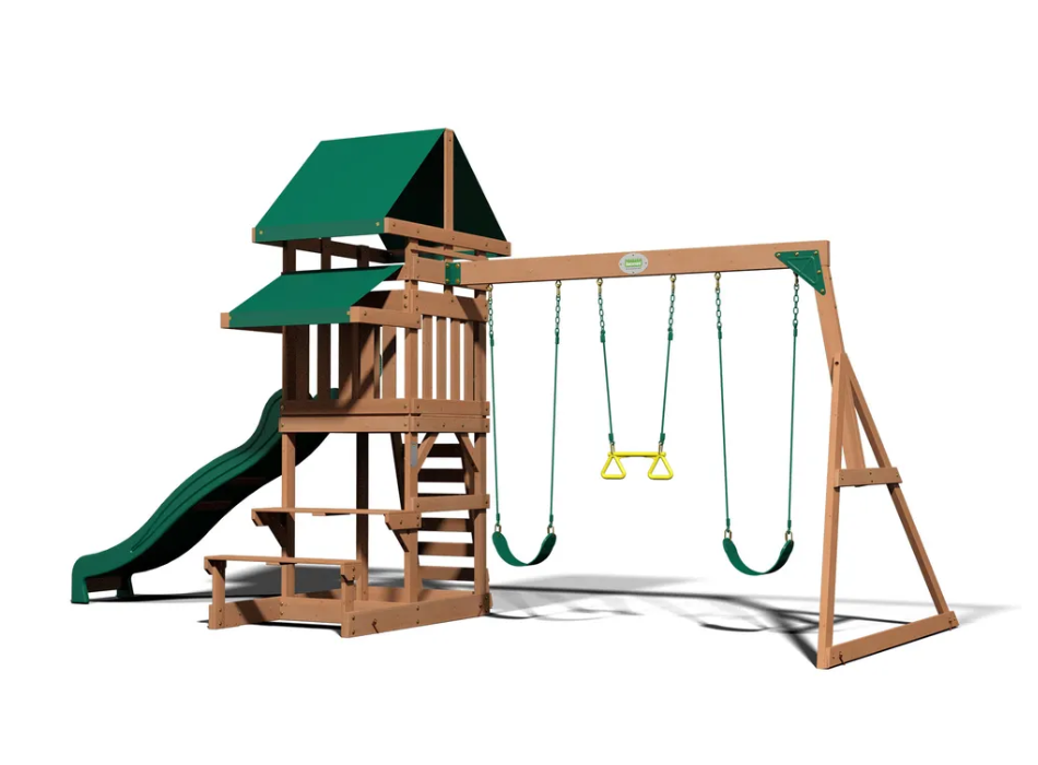 Backyard Discovery Swing Set Belmont All Cedar Covered Upper Fort Residential