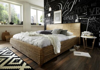 Rattanbett Doppelbett 180 x 200 cm B-Ware