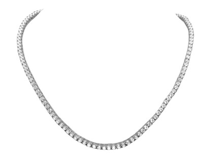 Pre-owned Jewelry Hiphop Men's White Gold Sterling Silver Lab Diamond 1 Row Tennis Chain Necklace 5mm