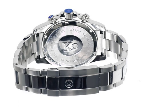 Pre-owned Techno Com By Kc Mens Ladies White Stainless Steel 41mm Techno Com Kc Daytona Diamond Watch 1ct In Silver