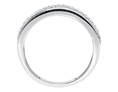 Pre-owned Jewelry Unlimited 10k White Gold Mens 6.5mm Pave Diamond Eternity Fashion Wedding Band Ring 0.4... In H-i