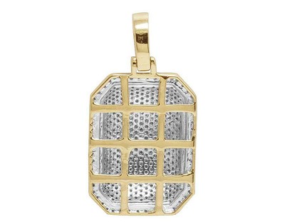 Pre-owned Jewelry Unlimited Men's 10k Yellow Gold Iced Dome Pillow Real Diamond Charm Pendant .70ct 1.1" In I-j