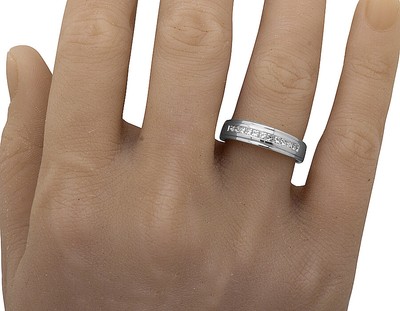 Pre-owned Jewelry Unlimited Men's 10k White Gold One-row Channel Princess Diamond Wedding Band Ring 0.25ct In H-i