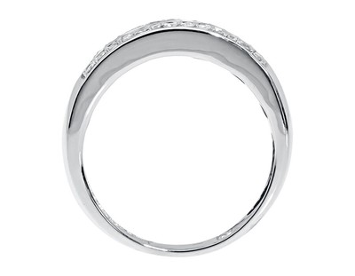 Pre-owned Jewelry Unlimited 14k White Gold Mens Three Row Round Channel Diamond 8mm Wedding Band Ring 1.1ct In H-i