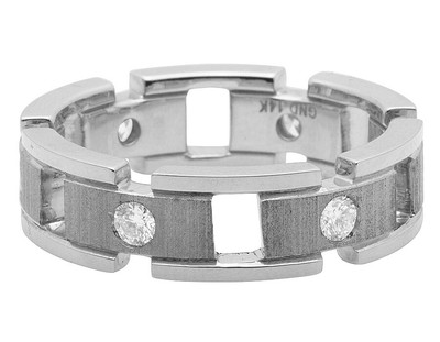 Pre-owned Jewelry Unlimited Men's 14k White Gold Genuine Diamond Solitaire Eternity Band Ring 0.50ct 7mm