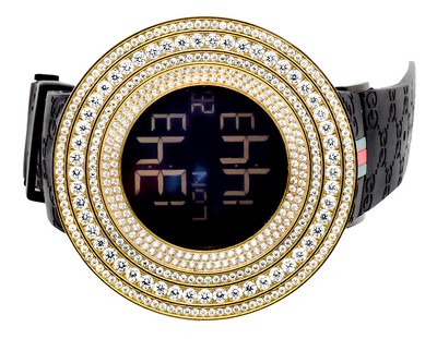 Pre-owned Jojino / Joe Rodeo Mens Custom Yellow Stainless Steel Jojino/joe Rodeo Lab Designer Diamond Watch