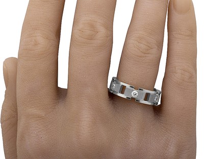 Pre-owned Jewelry Unlimited Men's 14k White Gold Genuine Diamond Solitaire Eternity Band Ring 0.50ct 7mm