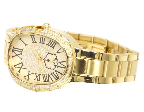 Pre-owned Aqua Master Ladies  Swiss Gold Symmetry Genuine (1.0 Ct) Diamond Watch W343 In Burly Wood