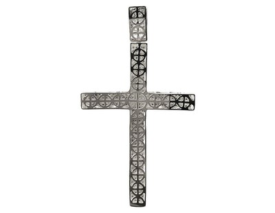 Pre-owned Jewelry Unlimited Mens 10k White Gold Pave Set Genuine Diamond Cross Charm Pendant 2.16" 1.20ct In H-i