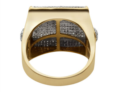 Pre-owned Jewelry Unlimited 10k Yellow Gold Men's Genuine Diamond Xl Statement Engagement Ring 1.20ct 18mm In H-i