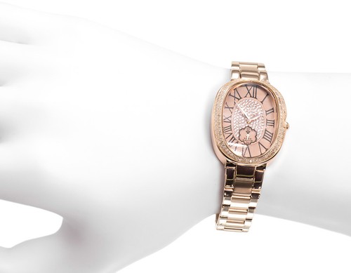 Pre-owned Aqua Master Ladies  Swiss Rose Gold Symmetry Genuine (1.0 Ct) Diamond Watch W343 In Tan