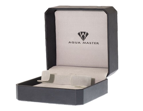 Pre-owned Aqua Master Mens  El Russo W346 Grey Stainless Steel Genuine Diamond Watch .20ct