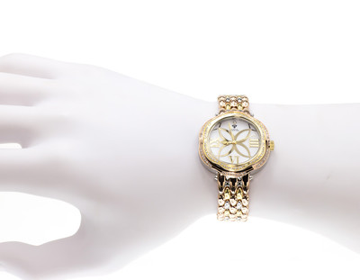 Pre-owned Aqua Master Ladies  Two Tone Stainless Steel Genuine (.85ct) Diamond Watch W342 In Tan