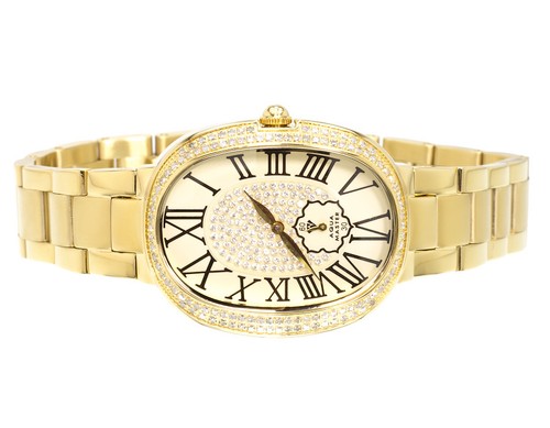 Pre-owned Aqua Master Ladies  Swiss Gold Symmetry Genuine (1.0 Ct) Diamond Watch W343 In Burly Wood